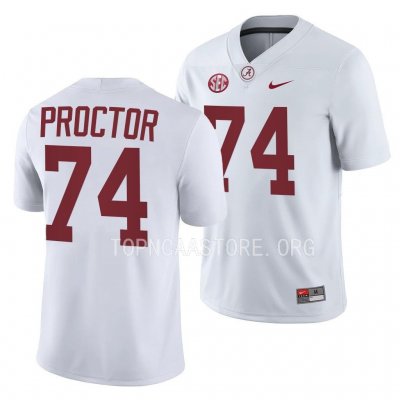 Men's Alabama Crimson Tide #74 Kadyn Proctor White Class of 2023 NCAA College Football Jersey 2403WURN3